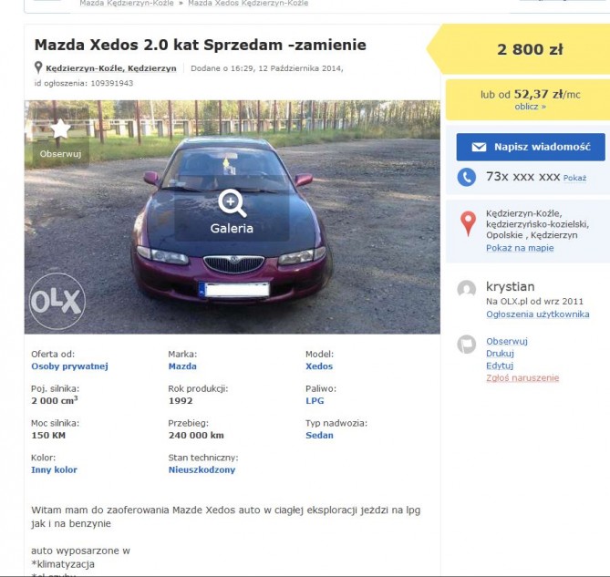 2014-10-14 18_55_29-Mazda Xedos 2.0 kat Sprzedam -zamienie Kędzierzyn-Koźle Kędzierzyn • OLX.pl (daw.jpg