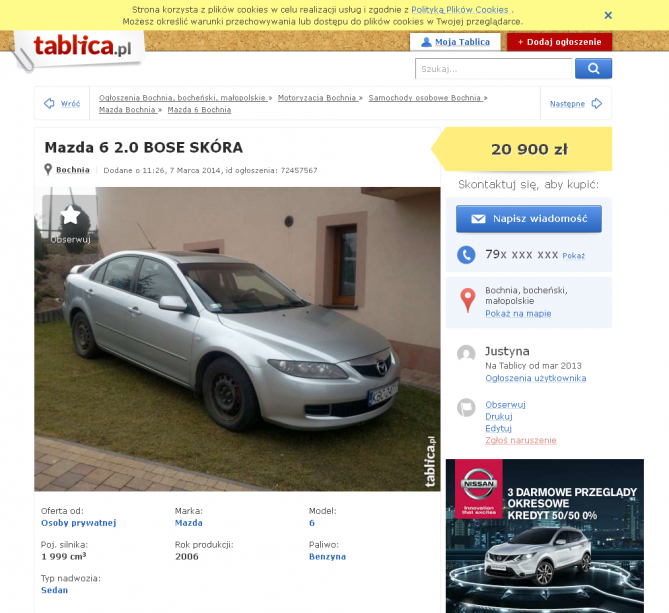 Mazda 6 2.0 BOSE SKÓRA Bochnia • Tablica.pl.png