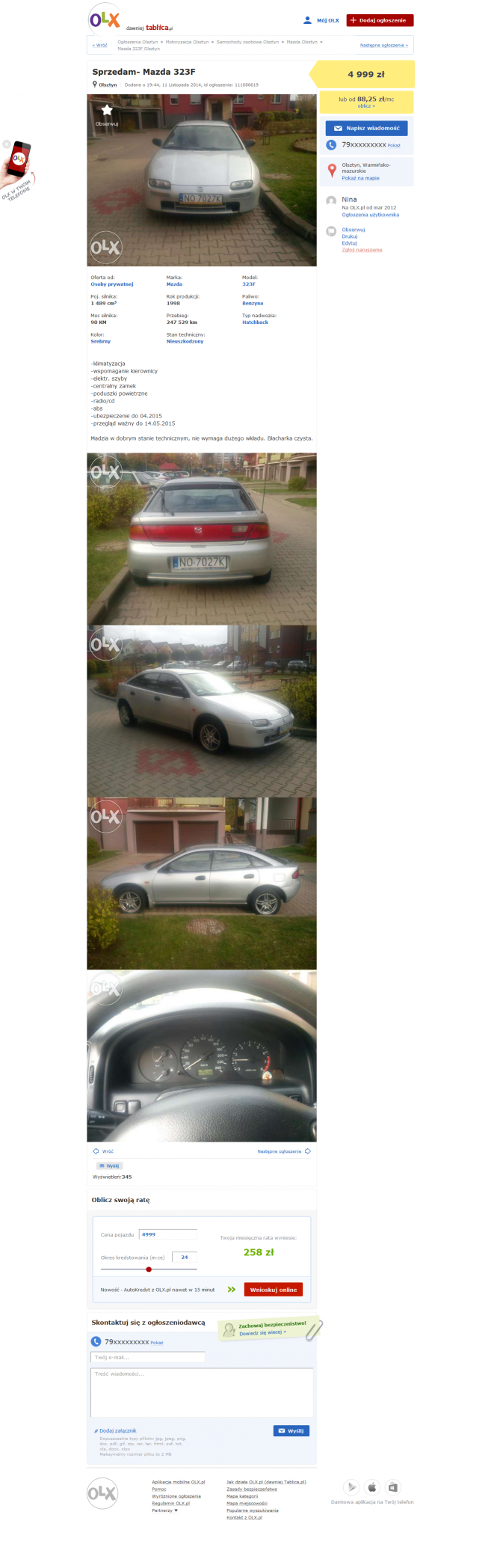 FireShot Screen Capture #001 - 'Sprzedam- Mazda 323F Olsztyn • OLX_pl (dawniej Tablica_pl)' - olx_pl_oferta_sprzedam-mazda-323f-CID5-ID7v6HF_html#20916f795b.png