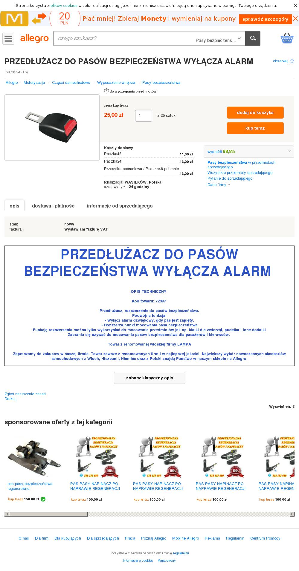 Mazda 3 (Bk) Alarm Zapiętych Pasów