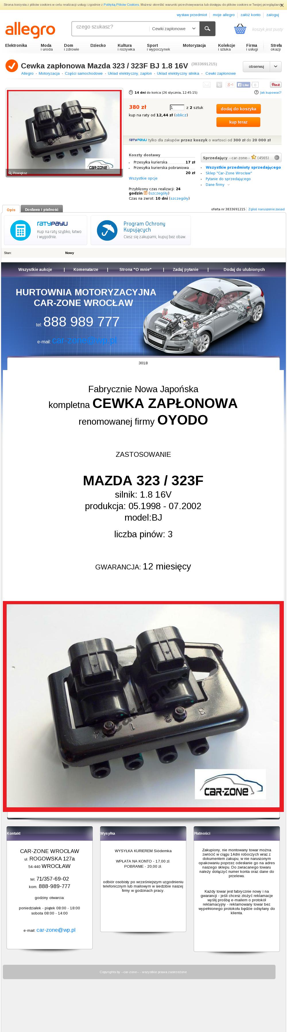 Cewki zapłonowe w BJ 1.8 16V